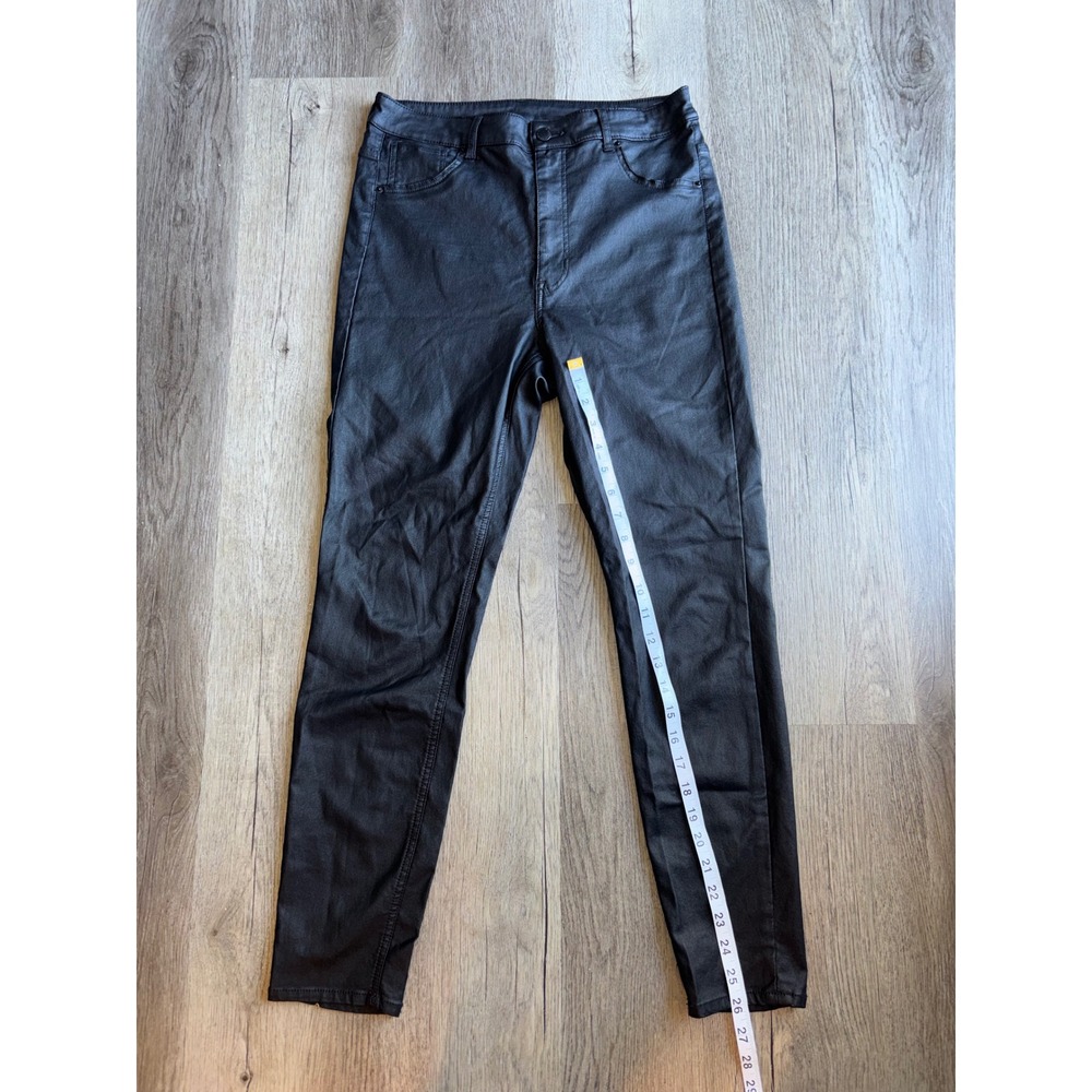 H&M & Denim Curvy Jeggings Women 12 Black Good Coated Ultra High Waist Ankle